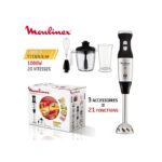 Moulinex Mixeur Plongeant Steel Force- 3En1 1000 Watts,- DD883D10- Noir-Argent –