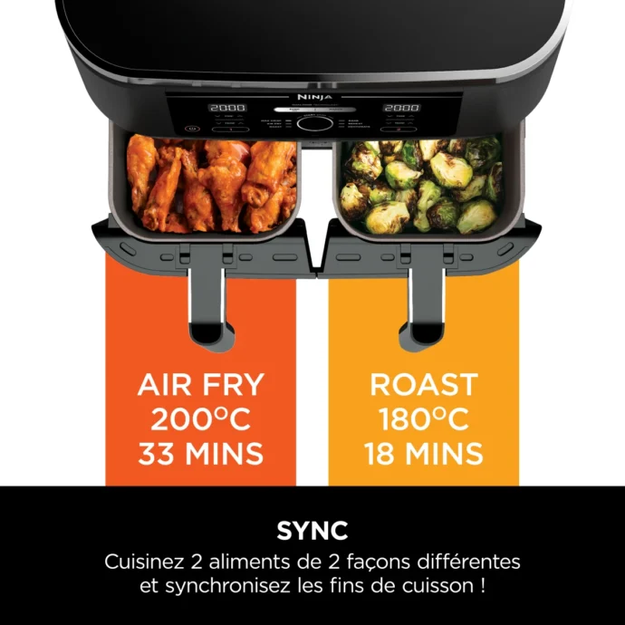 ⁦Airfryer Ninja Foodi Max Dual Zone AF400EU 9,5L⁩ - الصورة ⁦4⁩