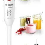 BRAS MIXEUR BOSCH 450W AVEC BOL PIED PLASTIQUE BLANC ROUGE MSM64010