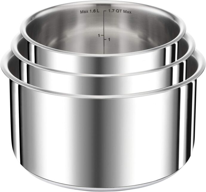 ⁦Batterie de cuisine Seb Compact Inox 20 pièces⁩ - الصورة ⁦3⁩