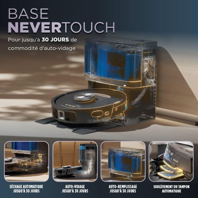 ⁦Aspirateur Robot laveur SHARK PowerDetect NeverTouch RV2800YEEU⁩ - الصورة ⁦2⁩
